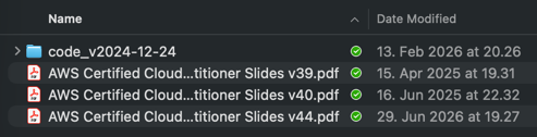 The files of Maarek's slides include a version number to indicate updates